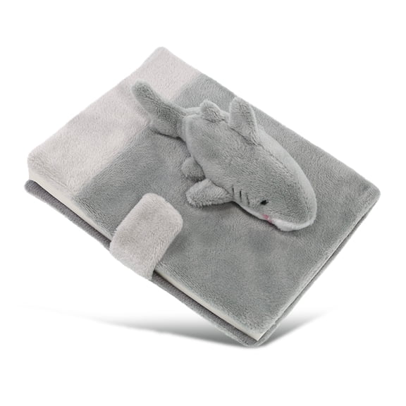 DolliBu Shark Plush Journal Notebook - Stuffed Shark Notebook for Girls and Boys, Cute Ocean-Themed Stationary Writing Journal or Diary for Kids and Adults - 80 Pages, 4.5x5.75 Inches