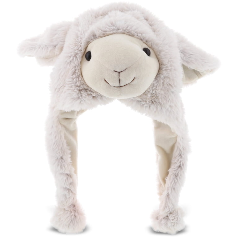 Plush Animal Hat with Ear Flaps, Novelty Beanie for Adults & Children, One Size Amazon.com: DolliBu Animal Hat with Ear Flaps – Super Soft  main image 3