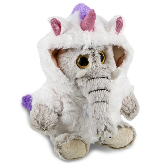 DolliBu Sitting Elephant Unicorn Plush Stuffed Animal Toy - Super Soft Bearcorn Dress Up with Removable Plush Unicorn Outfit, Cute Fantasy Wildlife Gift - 9 Inch