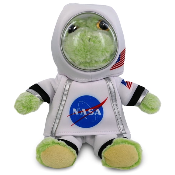 DolliBu Sitting Frog Astronaut Plush Toy - Super Soft Farm Life Astronaut Stuffed Animal Plush with Space Helmet and NASA Astronaut Suit, Cute Spaceman Doll Decor for Girls and Boys - 9 Inch