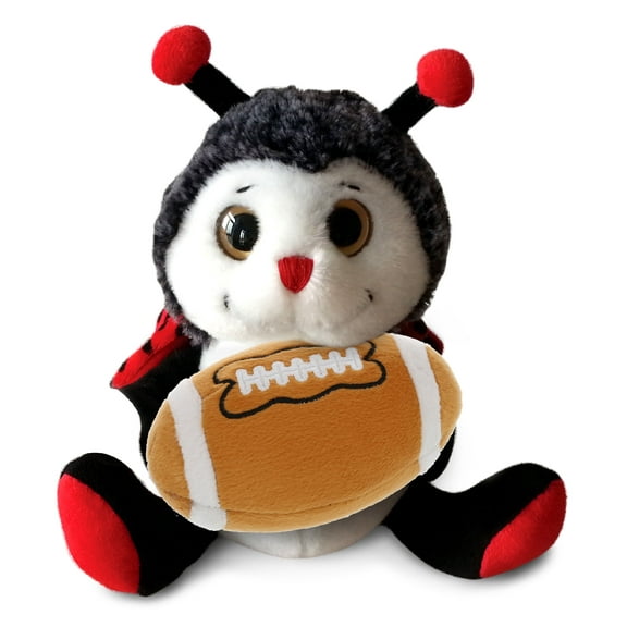 DolliBu Sitting Ladybug Stuffed Animal with Football Plush - Super Soft Huggable Ladybug, Adorable Playtime Ladybug Plush Toy, Cute Wildlife Gift, Plush Doll Animal Toy for Kids and Adults - 9 Inches