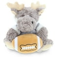thumbnail image 1 of DolliBu Sitting Moose with Grey Hooded Sweater Stuffed Animal and Football Plush - Soft Plush Moose, Adorable Playtime Plush Toy, Cute Wildlife Gift, Football Plush Toy for Kids, Adults - 8 Inch, 1 of 6