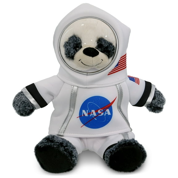 DolliBu Sitting Panda Bear Astronaut Plush Toy - Super Soft Wild Life Astronaut Stuffed Animal Plush with Space Helmet and NASA Astronaut Suit, Cute Spaceman Doll Decor for Girls and Boys - 9 Inch