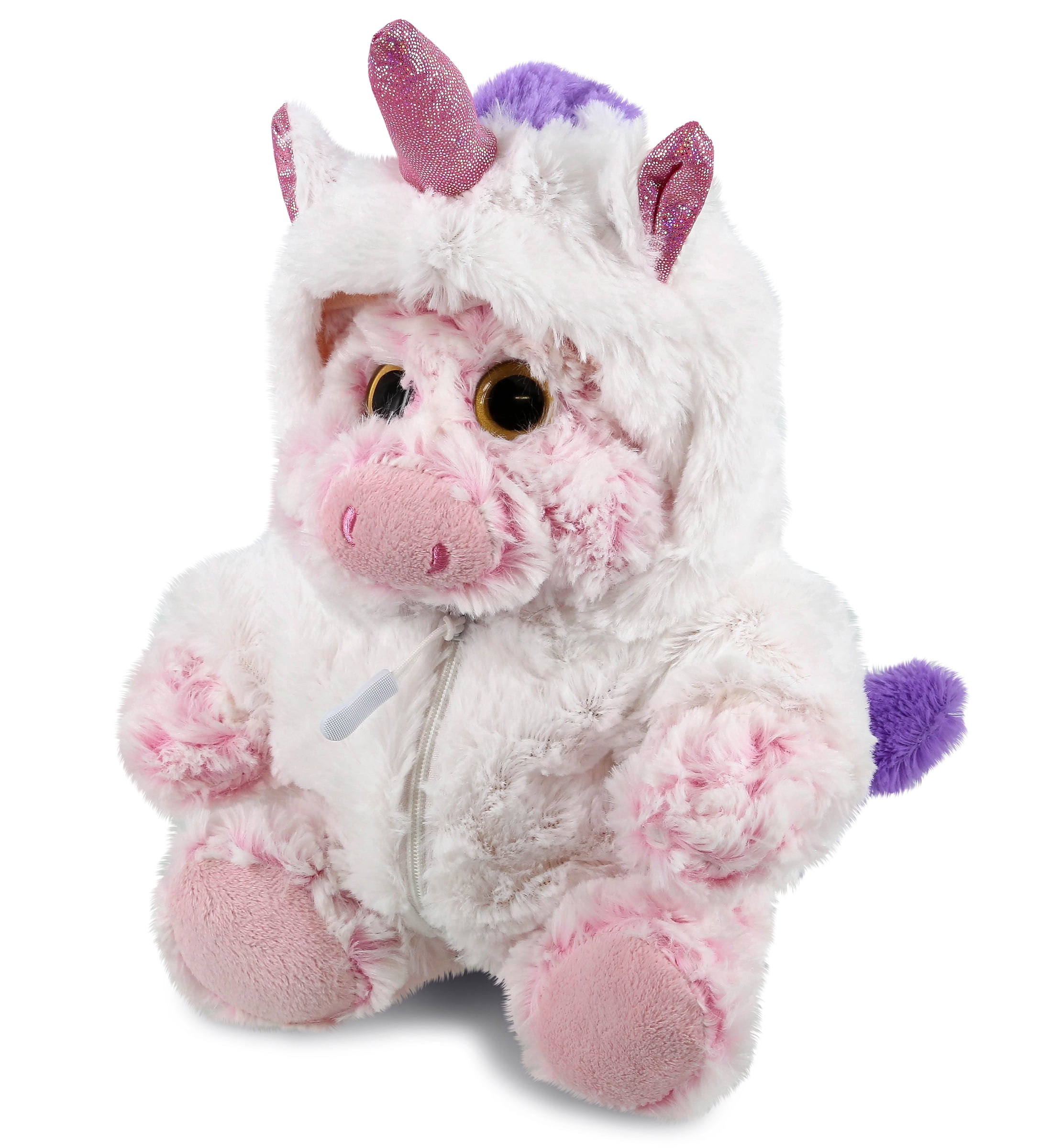 DolliBu Sitting Pig Unicorn Plush Stuffed Animal Toy - Super Soft Pigcorn Dress Up with Removable Plush Unicorn Outfit, Cute Fantasy Wildlife Gift - 9 Inch