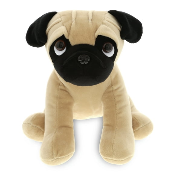 DolliBu Sitting Pug Stuffed Animal Dog Plush Toy - 10 inches