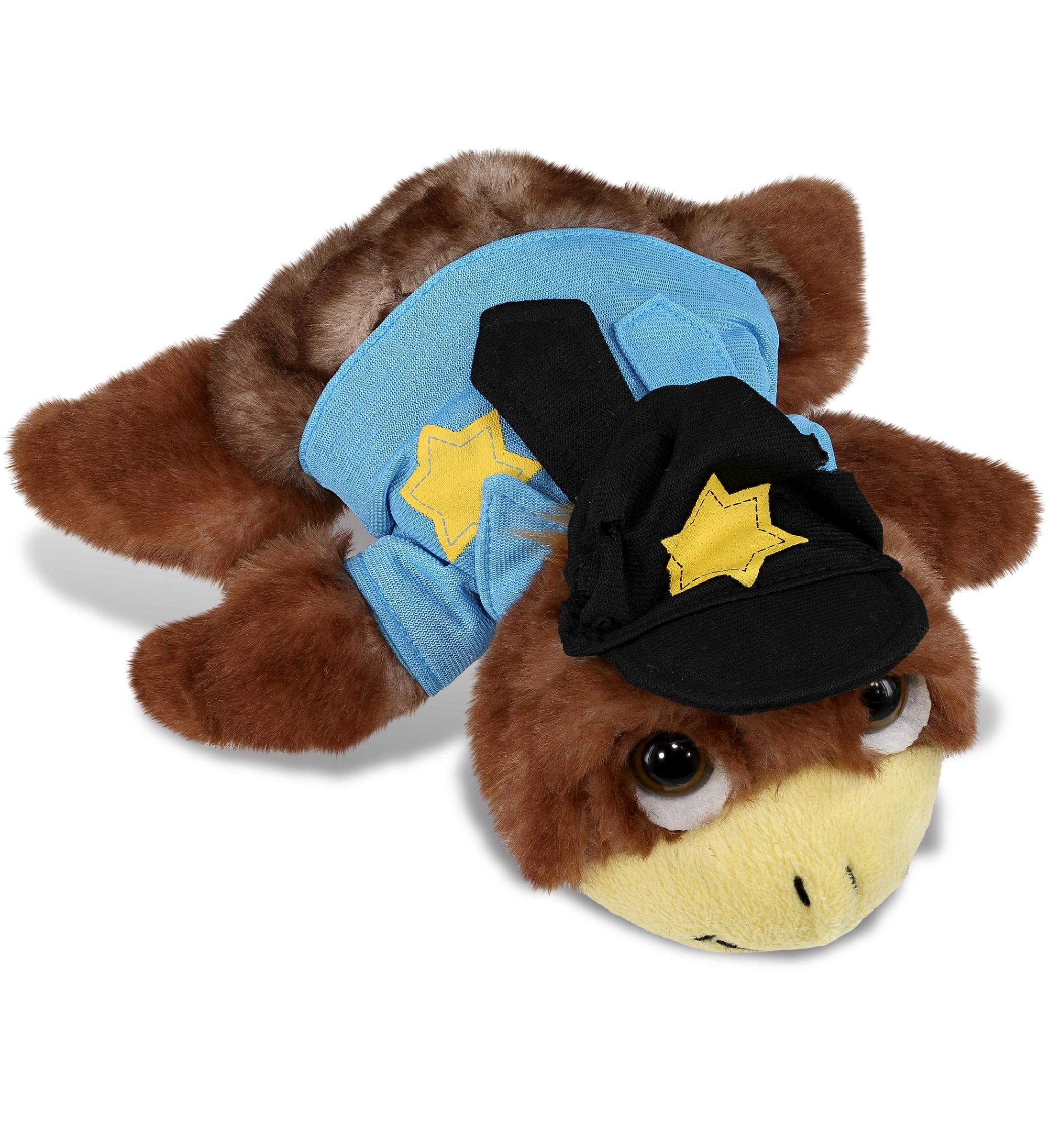 DolliBu Small Brown Sea Turtle Police Officer Plush Toy - Soft Brown ...