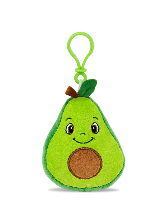 Snug-Mooshies Avocado Plush Keychain - Avocado Stuffed Toy Key Chain for Backpack, Purse, Handbag, Cute Fruit Stuffed Toy Plush Clip for Kids and Adults - 4 Inches
