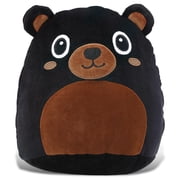DolliBu Snug-Mooshies Black Bear Stuffed Animal Plush Toy - Wild Life Super Squishy Soft Animal Friend for Girls and Boys, Medium Huggable Cute Plush for Kids Play, Cuddling and Decoration - 10 Inch