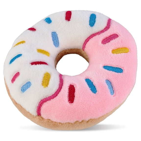 DolliBu Snug-Mooshies Donut Stuffed Toy - Soft Sensory Food Plush for Girls and Boys, Cute Small Squishy Donut Toy to Play, Squeeze, Soothe Stress and Cuddle - 4 Inches