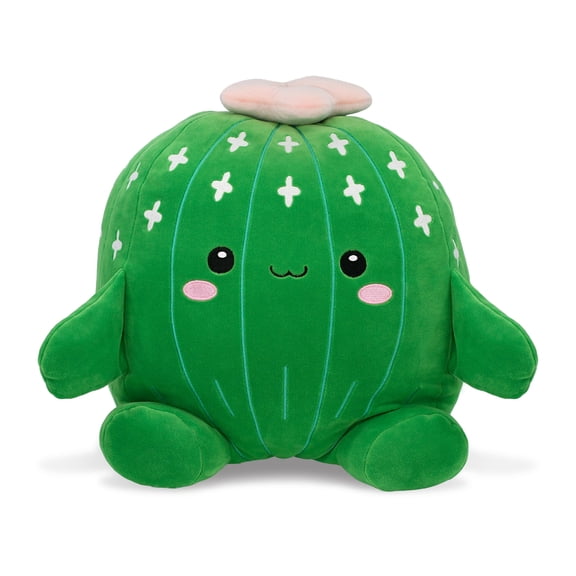 DolliBu Snug-Mooshies Large Cactus Stuffed Toy Super Squishy Cheerful Plush Plant for Girls and Boys, Cute Green Cactus Plush Toy for Stress Relief, Playtime, and Cuddling - 14 Inches