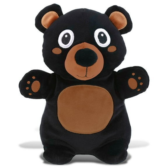DolliBu Snug-Mooshies Standing Black Bear Stuffed Animal Plush Toy - Super Squishy Soft Animal Friend for Girls and Boys, Medium Huggable Cute Plush for Kids Play, Cuddling and Decoration - 10 Inches