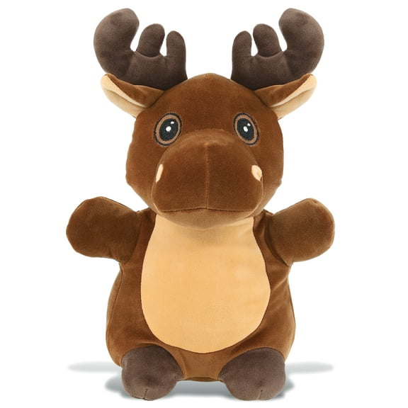 DolliBu Snug-Mooshies Standing Moose Stuffed Animal Plush Toy - Wild Super Squishy Soft Animal Friend for Girls and Boys, Medium Huggable Cute Plush for Kids Play, Cuddling and Decoration - 10 Inches