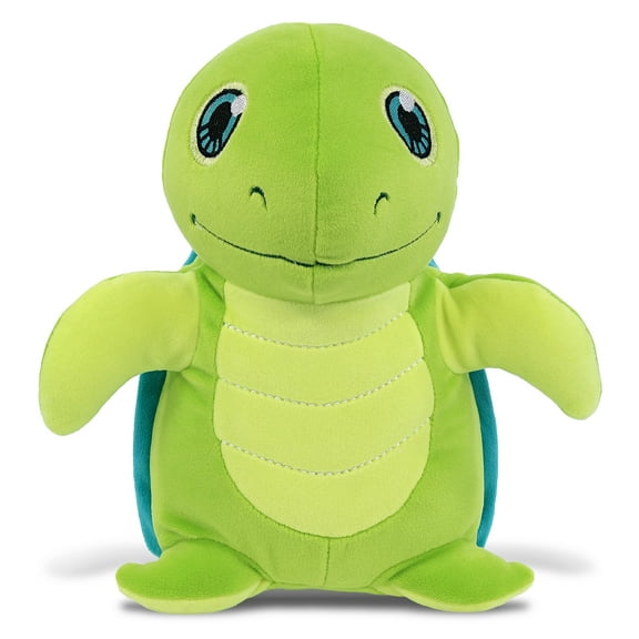 DolliBu Snug-Mooshies Standing Sea Turtle Stuffed Animal Plush Toy - Super Squishy Soft Animal Friend for Girls and Boys, Medium Huggable Cute Plush for Kids Play, Cuddling and Decoration - 9.5 Inch
