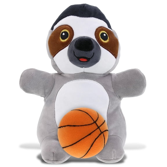 DolliBu Snug-Mooshies Standing Sloth Stuffed Doll with Basketball Plush  Huggable Sloth, Adorable Playtime Plush Toy, Cute Wildlife Gift Doll Animal Toy for Kids and Adults  10 Inches
