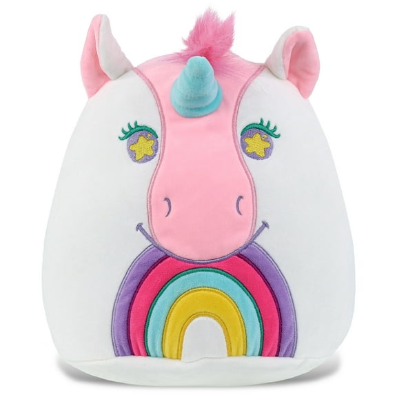 DolliBu Snug-Mooshies Unicorn Stuffed Animal Plush Toy - Super Squishy Soft Animal Friend for Girls and Boys, Medium Huggable Cute Plush for Kids Play, Cuddling and Decoration - 10 Inch