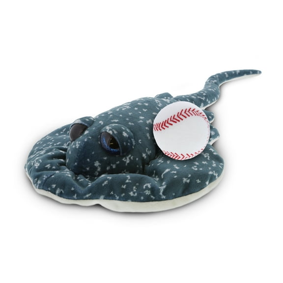DolliBu Spotted Grey Ray Stuffed Animal with Baseball Plush - Soft Huggable Grey Ray, Adorable Playtime Plush Toy, Cute Wildlife Gift, Super Soft Plush Doll Animal Toy for Kids and Adults - 18.5 Inch