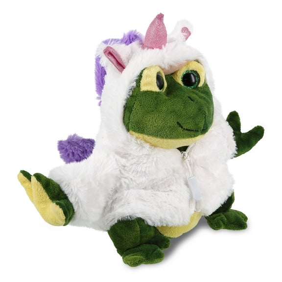 DolliBu Squat Frog Unicorn Plush Stuffed Animal Toy - Super Soft Frogcorn Dress Up with Removable Plush Unicorn Outfit, Cute Fantasy Animal Gift - 10.5 Inches