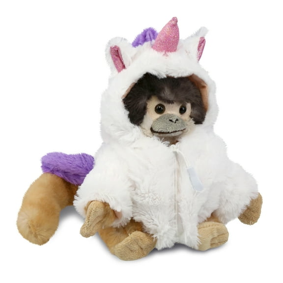 DolliBu Squirrel Monkey Unicorn Plush Stuffed Animal Toy - Super Soft Monkeycorn Dress Up with Removable Unicorn Plush Outfit, Cute Fantasy Gift - 12.5 Inches