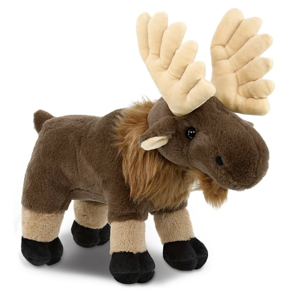 DolliBu Standing Moose Stuffed Animal - Soft Huggable Moose, Adorable Playtime Moose Plush Toy, Cute Wild Life Cuddle Gifts, Super Soft Moose Plush Doll Animal Toy for Kids and Adults - 8 inches