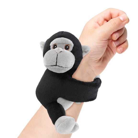 DolliBu Stuffed Animal Gorilla Slap Bracelet - Super Soft Plush Wrap Bracelet, Stuffed Animal Toy Accessory for Kids and Teens - One Size