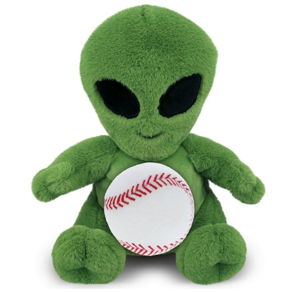 DolliBu Super Soft Alien Stuffed Toy with Baseball Plush - Soft Huggable Alien, Adorable Playtime Alien Plush Toy, Cute Outer Space Gift, Super Soft Plush Doll Animal Toy for Kids and Adults - 6 Inch