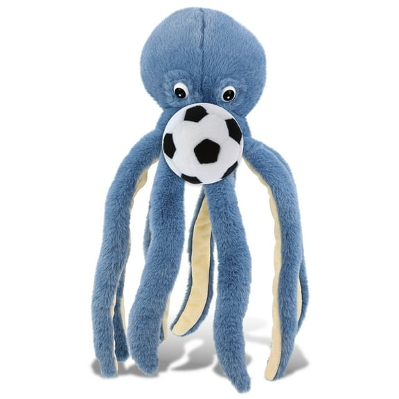 DolliBu Super Soft Blue Octopus Stuffed Animal with Soccer Ball Plush - Huggable Octopus Playtime Toy, Cute Ocean Gift Doll, Super Soft Stuffed Doll Animal Toy for Kids, Adults - 15 Inches