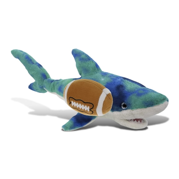 DolliBu Super Soft Blue Tie-Dye Shark Stuffed Animal with Football Plush - Soft Shark, Adorable Playtime Plush Toy, Cute Ocean Life Gift Doll Animal Toy for Kids and Adults - 23 Inches