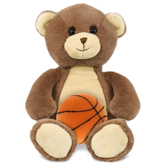 DolliBu Super Soft Brown Bear Stuffed Animal with Basketball Plush  Huggable Bear, Adorable Playtime Plush Toy, Cute Wildlife Gift Doll Animal Toy for Kids and Adults  9 Inches