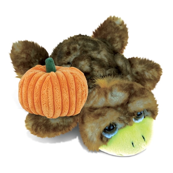 DolliBu Super Soft Brown Sea Turtle Stuffed Animal with Pumpkin Decor Pumpkin Plush Sea Turtle Animal for Fall, Halloween, Thanksgiving, Pumpkin Toy for Baby, Kids, Adults 7 Inches