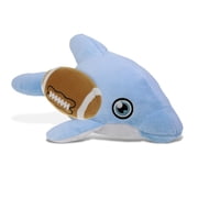 DolliBu Super Soft Eco-Friendly Dolphin Stuffed Animal with Football Plush - Soft Huggable Dolphin, Adorable Playtime Plush Toy, Cute Ocean Life Gift Doll Animal Toy for Kids and Adults - 13.5 Inches