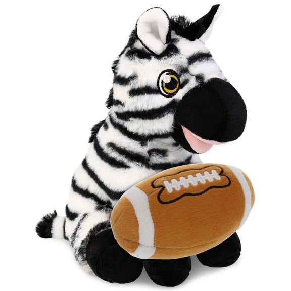DolliBu Super Soft Eco-Friendly Zebra Stuffed Animal with Football Plush - Soft Huggable Zebra, Adorable Playtime Plush Toy, Cute Wild Life Gift Doll Animal Toy for Kids and Adults - 9 Inches