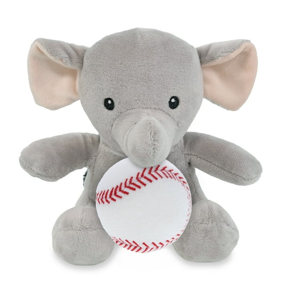 DolliBu Super Soft Elephant Stuffed Animal with Baseball Plush - Huggable Elephant, Great Gifts for Kids Who Love Baseball, Cute Wild Animal Plush with Plush Baseball Toy for Kids, Adults - 6 Inches