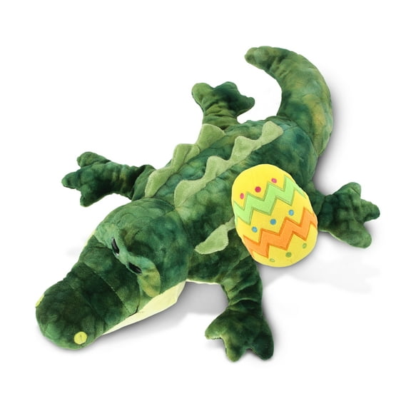 DolliBu Super Soft Gator with Yellow Easter Egg Plush - Perfect Stuffed Animals for Easter Basket, Cute Easter Egg Stuffed Animal Spring Toys for Girls, Boy, Baby - 18 Inches