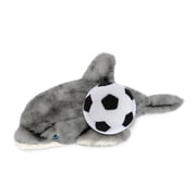 DolliBu Super Soft Grey Dolphin Stuffed Animal with Soccer Ball Plush - Huggable Dolphin Playtime Toy, Cute Ocean Gift Doll, Super Soft Stuffed Doll Animal Toy for Kids, Adults - 16.5 Inches
