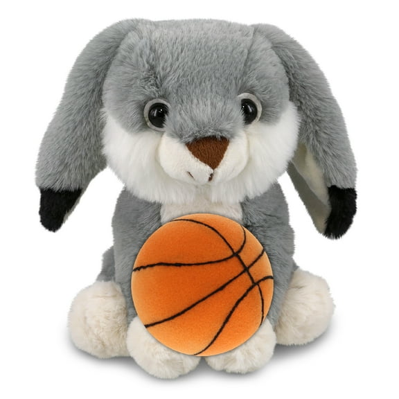 DolliBu Super Soft Grey Rabbit Stuffed Animal with Basketball Plush  Soft Huggable Rabbit, Adorable Playtime Plush Toy, Cute Farm Life Gift Plush Doll Animal Toy for Kids and Adults  7 Inches