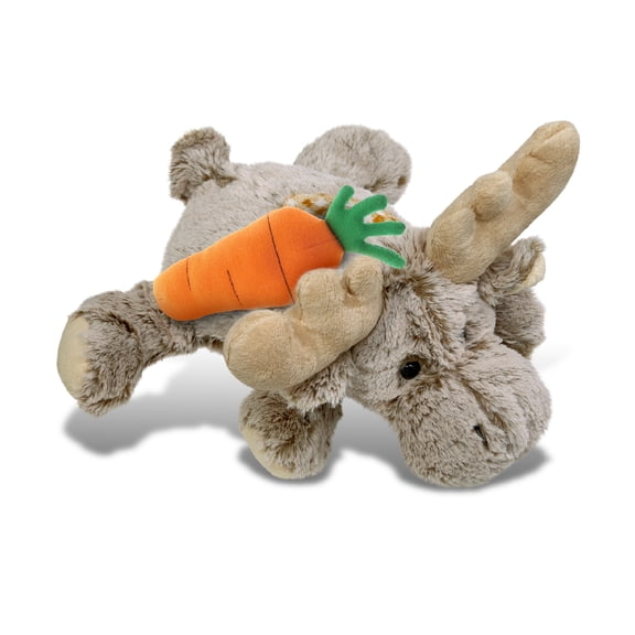 DolliBu Super Soft Happy Easter Lying Moose with Carrot Plush - Cute Stuffed Animals with Carrot Plush Toy, Perfect Easter Gift, Spring Easter Plush Animal Toy for Kids, Adults - 9.5 Inches