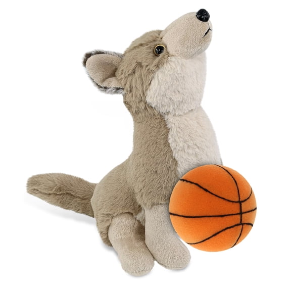 DolliBu Super Soft Howling Wolf Stuffed Animal with Basketball Plush  Huggable Wolf, Adorable Playtime Plush Toy, Cute Wildlife Gift Doll Animal Toy for Kids and Adults  8.5 Inches