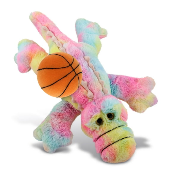 DolliBu Super Soft Large Rainbow Alligator Stuffed Animal with Basketball Plush – Huggable Alligator, Playtime Plush Toy, Cute Wild Life Gift Plush Doll Animal Toy for Kids and Adults – 17 Inches