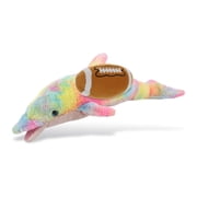 DolliBu Super Soft Large Rainbow Dolphin Stuffed Animal with Football Plush   Soft Huggable Dolphin, Playtime Plush Toy, Cute Ocean Life Gift Plush Doll Animal Toy for Kids and Adults   18 Inches