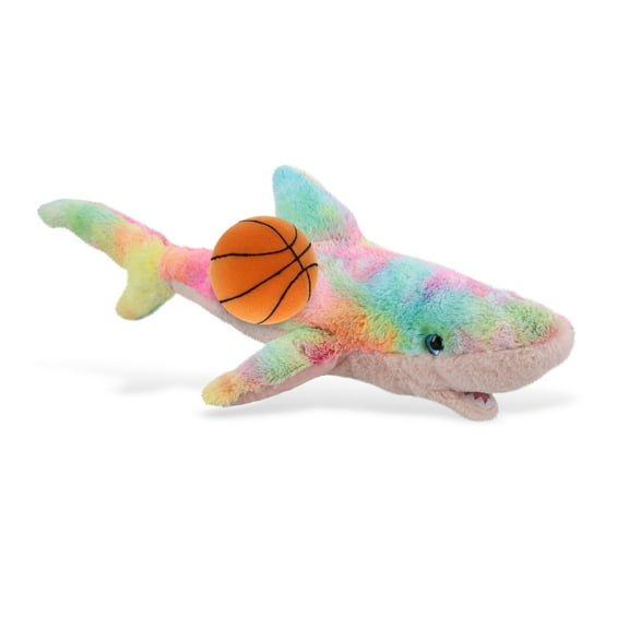 DolliBu Super Soft Large Rainbow Shark Stuffed Animal with Basketball Plush  Soft Huggable Shark, Playtime Plush Toy, Cute Ocean Life Gift Plush Doll Animal Toy for Kids and Adults  23 Inches