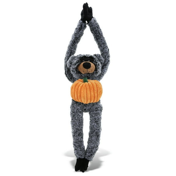 DolliBu Super Soft Long Arms Black Bear Stuffed Animal with Pumpkin Decor - Pumpkin Plush Animal for Fall, Halloween and Thanksgiving Pumpkin Toy for Baby, Kids, Adults - 21 Inch