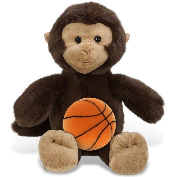DolliBu Super Soft Monkey Stuffed Animal with Basketball Plush Soft Huggable Monkey, Adorable Playtime Plush Toy, Cute Wild Life Gift Plush Doll Animal Toy for Kids and Adults 7.5 Inches