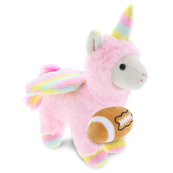 DolliBu Super Soft Pink Flying llamacorn Stuffed Animal with Football Plush - Soft Huggable Llamacorn, Adorable Playtime Plush Toy, Cute Fantasy Gift Doll Animal Toy for Kids and Adults - 11 Inches
