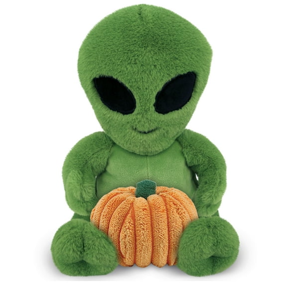 DolliBu Super Soft Plush Alien Space Creature with Pumpkin Decor - Pumpkin Plush Animal for Fall, Halloween and Thanksgiving, Pumpkin Toy for Baby, Kids, Adults - 11 Inches