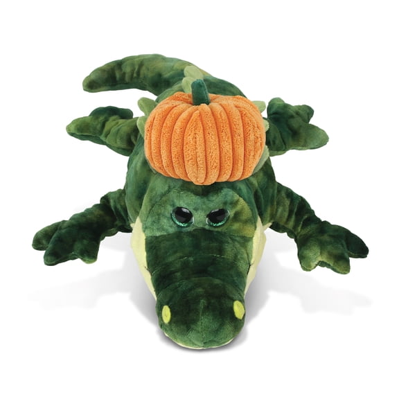 DolliBu Super Soft Plush Gator Stuffed Animal with Pumpkin Decor - Pumpkin Plush Animal for Fall, Halloween and Thanksgiving, Pumpkin Toy for Baby, Kids, Adults - 18 Inches