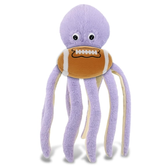 DolliBu Super Soft Purple Octopus Stuffed Animal with Football Plush - Soft Huggable Octopus, Adorable Playtime Plush Toy, Cute Ocean Life Gift Doll Animal Toy for Kids and Adults - 15 Inches