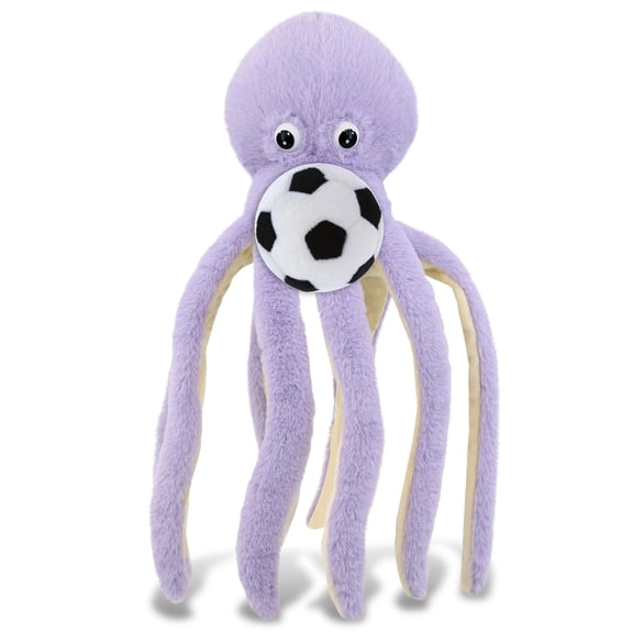 DolliBu Super Soft Purple Octopus Stuffed Animal with Soccer Ball Plush - Huggable Octopus Playtime Toy, Cute Ocean Gift Doll, Super Soft Stuffed Doll Animal Toy for Kids, Adults - 15 Inches