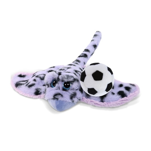DolliBu Super Soft Purple Stingray Stuffed Animal with Soccer Ball Plush - Huggable Stingray Playtime Toy, Cute Ocean Gift Doll, Super Soft Stuffed Doll Animal Toy for Kids, Adults - 15 Inches
