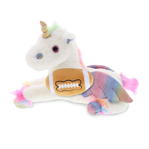 DolliBu Super Soft Royal Flying Unicorn Stuffed Animal with Football Plush - Soft Huggable unicorn, Adorable Playtime Plush Toy, Cute Farm Gift Doll Animal Toy for Kids and Adults - 12.5 Inches