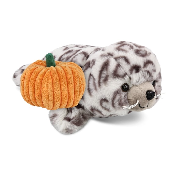 DolliBu Super Soft Seal Stuffed Animal with Cute Pumpkin Decor Cute Pumpkin Plush Seal Ocean Animal for Fall, Halloween and Thanksgiving, Pumpkin Toy for Baby, Kids, Adults 10 Inches